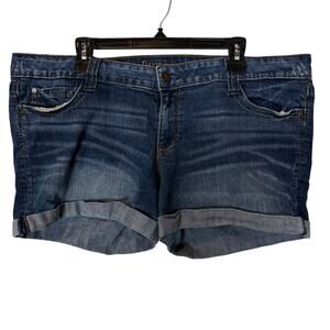 Decree Cut Off Shorts Womens 19 Blue Denim‎ Stretch High Rise Cuffed Hem Summer